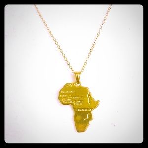 Gold Africa Charm Necklace
